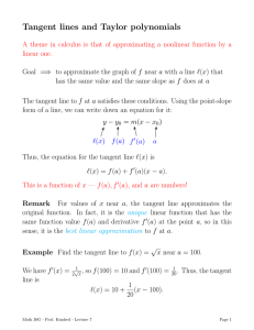 Tangent lines and Taylor polynomials