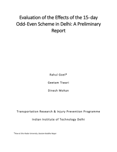 Evaluation of the Effects of the 15-‐day Odd