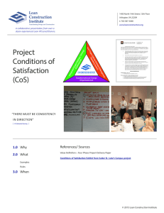 Project Conditions of Satisfaction (CoS)