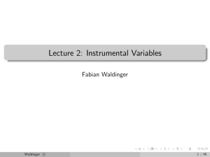 Lecture 2: Instrumental Variables