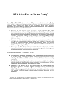 IAEA Action Plan on Nuclear Safety, 13 September 2011