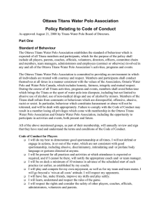 Code of Conduct - Ottawa Titans Water Polo