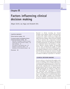 Factors influencing clinical decision making