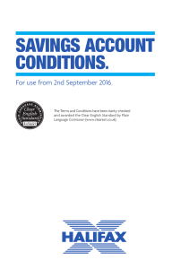 Savings account conditions