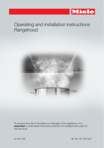 Operating and installation instructions Rangehood