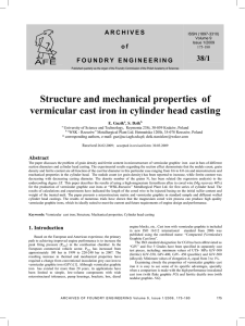 Structure and mechanical properties of vermicular cast iron in