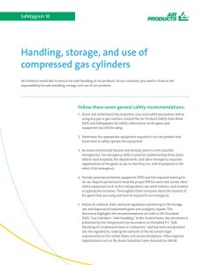 Handling, storage, and use of compressed gas cylinders