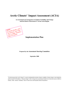 Plan - Arctic Climate Impact Assessment