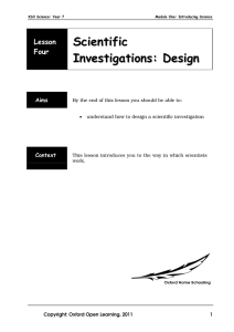 Scientific Investigations: Design