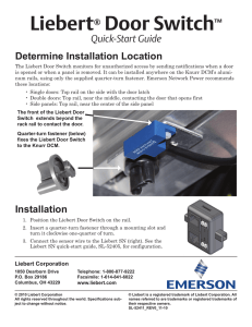 Liebert® Door Switch - Emerson Network Power