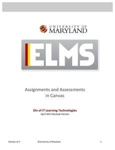 Assignments and Assessments in Canvas - ELMS