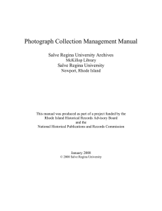 Photograph Collection Management Manual