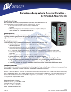 Inductance Loop Vehicle Detector Function – Setting and Adjustments