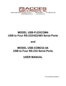 MODEL USB-FLEXCOM4 USB to Four RS