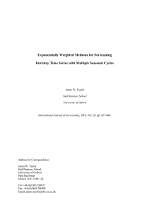 Exponentially Weighted Methods for Forecasting Intraday Time Series