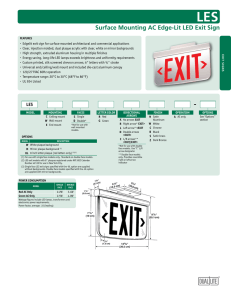 Surface Mounting AC Edge-Lit LED Exit Sign