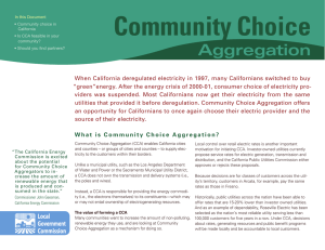 Community Choice Aggregation