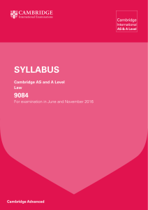 SyllAbuS - Cambridge International Examinations