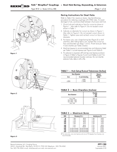 Boring Instructions for Steel Hubs TABLE 1 — Hub Setup Runout