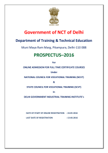 Prospectus - government of nct of delhi department of training