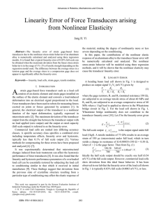 Linearity Error of Force Transducers arising from Nonlinear Elasticity