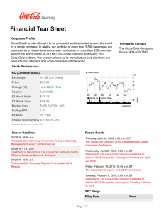 Financial Tear Sheet