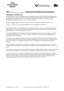 exam 1 written examination report