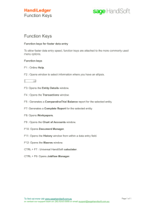 HandiLedger Function Keys Function Keys