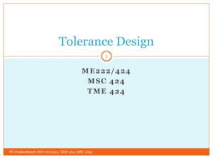 Link to Tolerance Design presentation