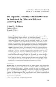 The Impact of Leadership on Student Outcomes: An