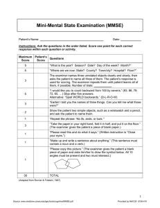 Mini-Mental State Examination (MMSE)