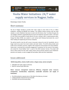 Veolia Water Initiatives: 24/7 water supply services in Nagpur, India
