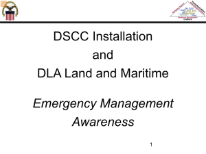 DSCC Installation and DLA Land and Maritime Emergency