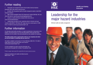 Leadership for the major hazard industries