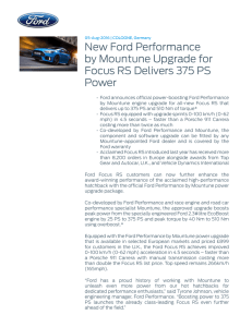 New Ford Performance by Mountune Upgrade for Focus RS