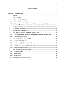 Table of Contents Chapter 4. Solar Resource