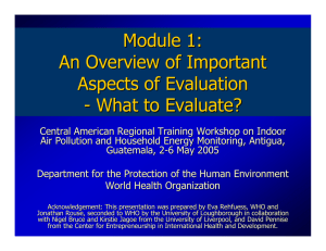 An Overview of Important Aspects of Evaluation