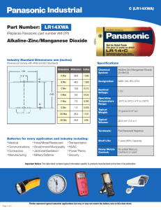 Data Sheet - Panasonic Industrial Devices