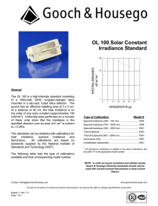 OL 100 Solar Constant Irradiance Standard