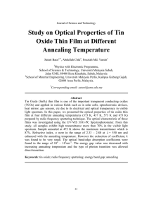 Study on Optical Properties of Tin Oxide Thin Film at Different