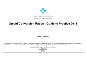 Opioid Conversion Ratios - Guide to Practice 2013