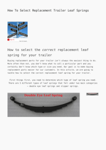 How To Select Replacement Trailer Leaf Springs