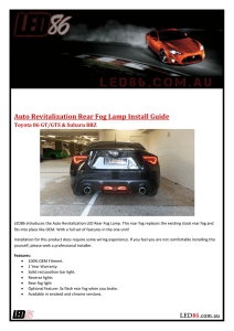 Auto Revitalization Rear Fog Lamp Install Guide