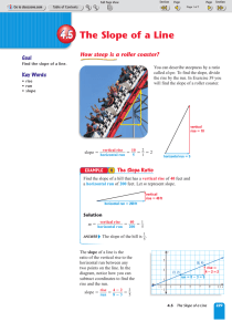 4.5 The Slope of a Line