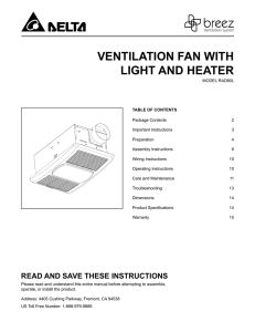 ventilation fan with light and heater