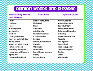 Opinion Words and Phrases