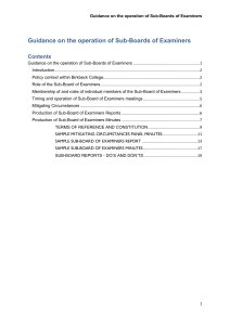 Guidance on the operation of Sub