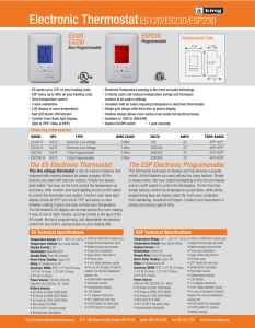 Electronic ThermostatES120/ES230/ESP230