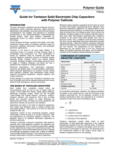 Polymer Guide Guide for Tantalum Solid Electrolyte Chip Capacitors