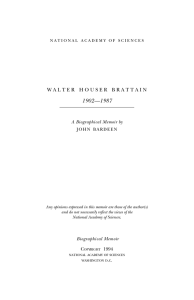walter houser brattain - National Academy of Sciences